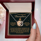 To My Beautiful Daughter – A Gift as Infinite as the Stars & Moon - Interlocking Hearts Necklace