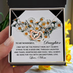 To My Wonderful Daughter - Unconditional Love from Mom - Interlocking Hearts Necklace