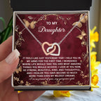 To My Daughter - Heartfelt Gift of Love & Pride - Interlocking Hearts Necklace