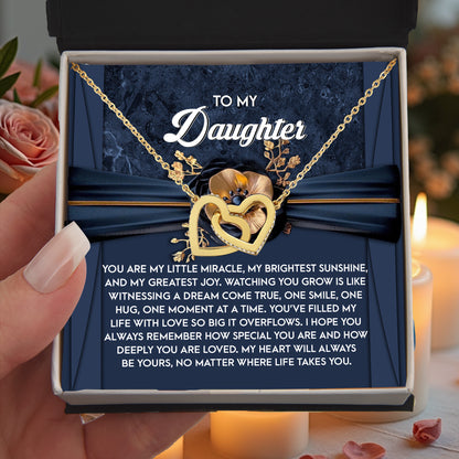 To My Daughter - Heartfelt Gift of Love & Encouragement Interlocking Hearts Necklace - Mallard Moon Gift Shop