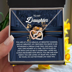 To My Daughter - Heartfelt Gift of Love & Encouragement Interlocking Hearts Necklace