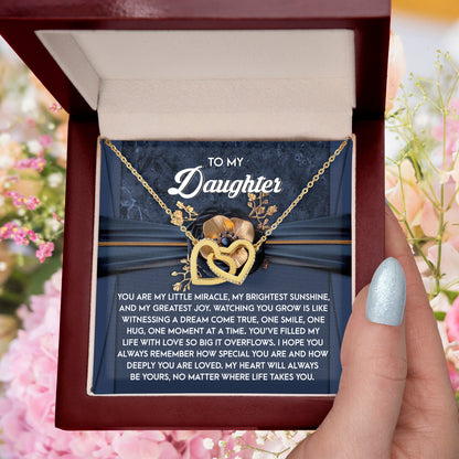 To My Daughter - Heartfelt Gift of Love & Encouragement Interlocking Hearts Necklace - Mallard Moon Gift Shop
