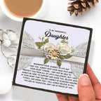 Daughter Sunflower Bracelet Sterling Silver with 18K Gold-Plated Petals – Inspirational Birthday Graduation Christmas Gift from Parent –Proud of You Heartfelt Message Card