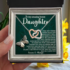 Bonus Daughter Gift - You Make the World a Brighter Place - Interlocking Hearts Necklace