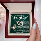 Bonus Daughter Gift - You Make the World a Brighter Place - Interlocking Hearts Necklace