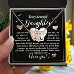 Gift for Daughter - My Love Will Go Wherever You Are - Interlocking Hearts Necklace