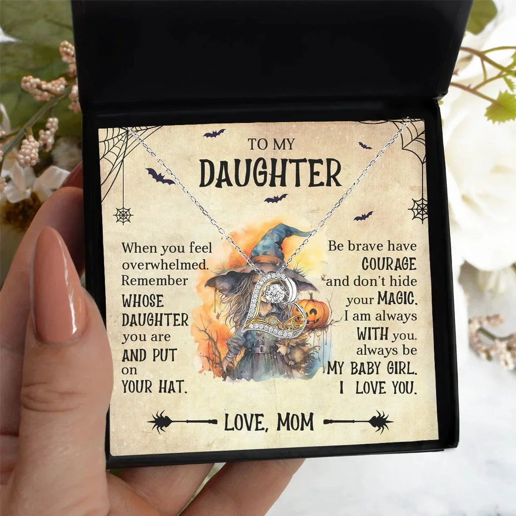 Daughter Halloween Inspired - Put Your Hat On and Don't Hide Your Magic Love Dancing Heart Necklace