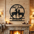 Personalized Mr & Mrs Deer Metal Sign – Custom Last Name Wedding Wall Art – Rustic Anniversary Gift for Couple