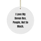 Devon Rex Cat Lover Gifts from Family for Christmas Unique Circle Ornament Funny Quote - I Love My Devon Rex, People Not So Much