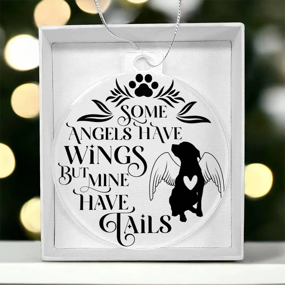 Dog Angel Acrylic Memorial Keepsake Ornament