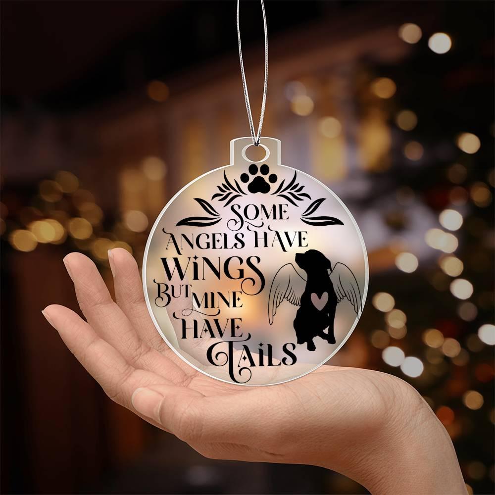 Dog Angel Acrylic Memorial Keepsake Ornament