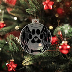 Personalized Pet Memorial Acrylic Ornament with Angel Wings – Custom Dog or Cat Remembrance Keepsake with Optional Gift Box