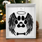 Personalized Pet Memorial Acrylic Ornament with Angel Wings – Custom Dog or Cat Remembrance Keepsake with Optional Gift Box