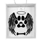 Personalized Pet Memorial Acrylic Ornament with Angel Wings – Custom Dog or Cat Remembrance Keepsake with Optional Gift Box