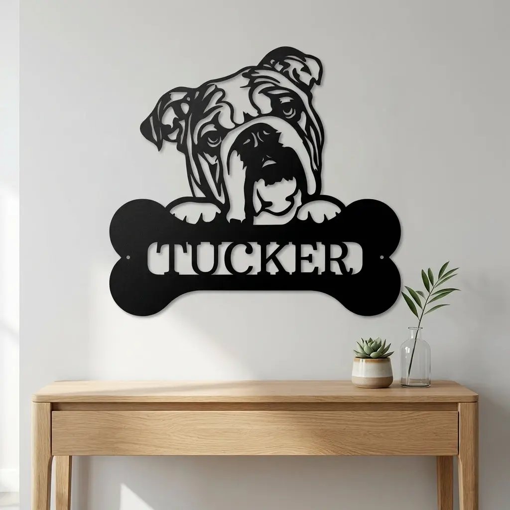 Choose Your Dog Breed Personalized Metal Wall Art – Custom Dog Name Sign, Dog Lover Gift, Laser Cut Steel Wall Hanging