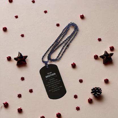 Brother Gifts, To My Brother Remember, you will never lose. You will either WIN or LEARN, Keepsake Black Dog Tag For Brother Engraved, Birthday Christmas Gifts Ideas For Brother X-mas Gifts - Mallard Moon Gift Shop