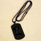 Son Black Dog Tag Gifts, To My Son You are braver than you believe, stronger than you seem, Inspirational Gifts For Son Engraved, Birthday, Christmas Gifts For Son Men Women