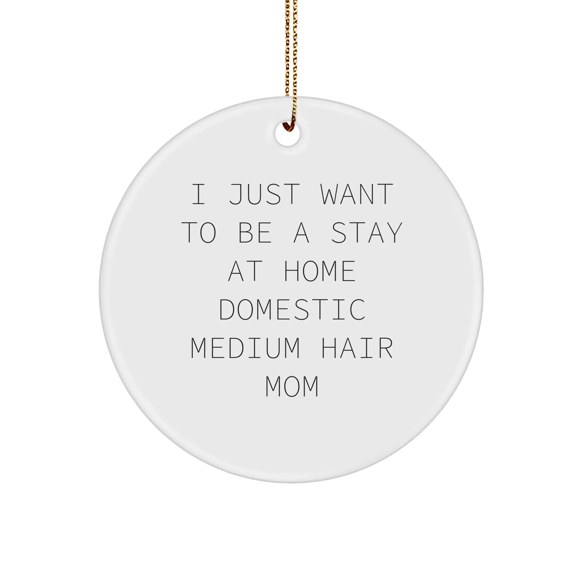 Domestic Medium Hair Cat Mom Gifts, I Just Want To Be A Stay At Home, Circle Ornament for Christmas, Gifts from Mom to Domestic Medium Hair Cat, Unique Christmas Unique Gifts