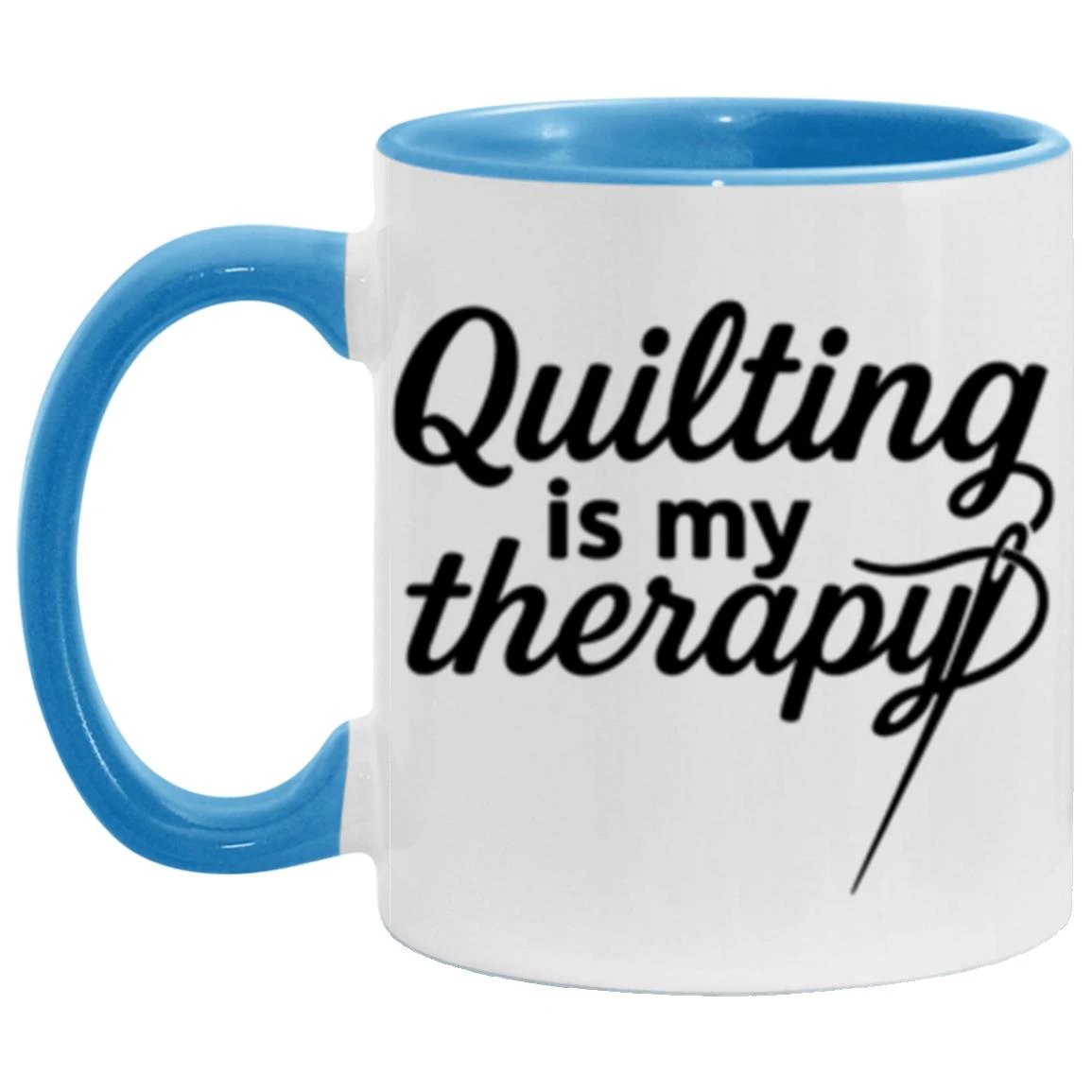 Quilting Is My Therapy Funny Quilter Ceramic Coffee Mug – Gift for Sewing Lovers, Stitchers, and Crafter