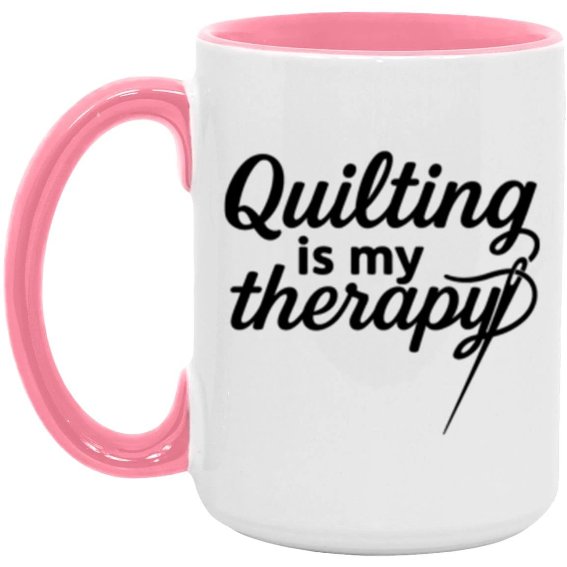 Quilting Is My Therapy Funny Quilter Ceramic Coffee Mug – Gift for Sewing Lovers, Stitchers, and Crafter