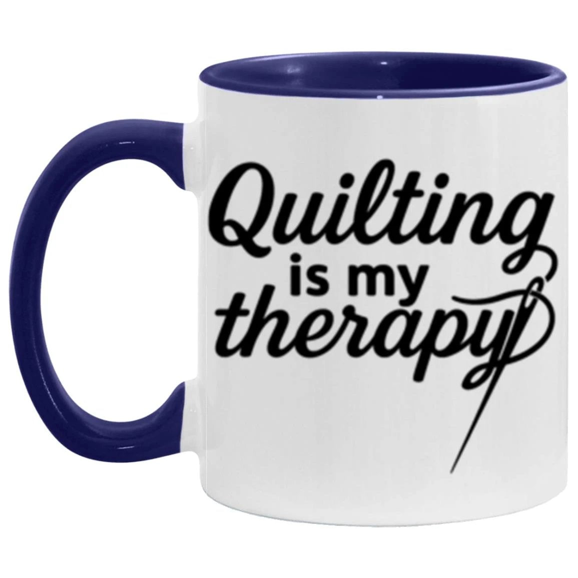 Quilting Is My Therapy Funny Quilter Ceramic Coffee Mug – Gift for Sewing Lovers, Stitchers, and Crafter