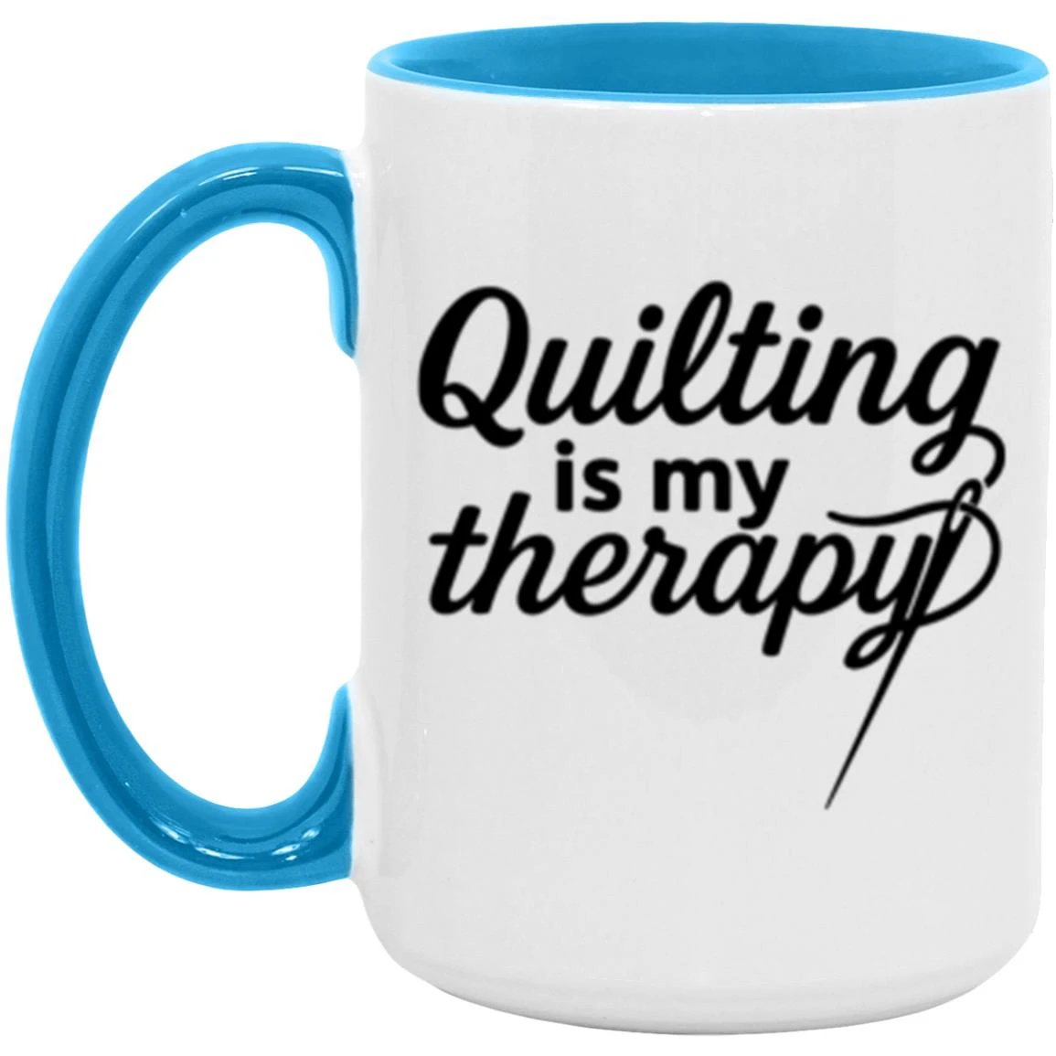 Quilting Is My Therapy Funny Quilter Ceramic Coffee Mug – Gift for Sewing Lovers, Stitchers, and Crafter
