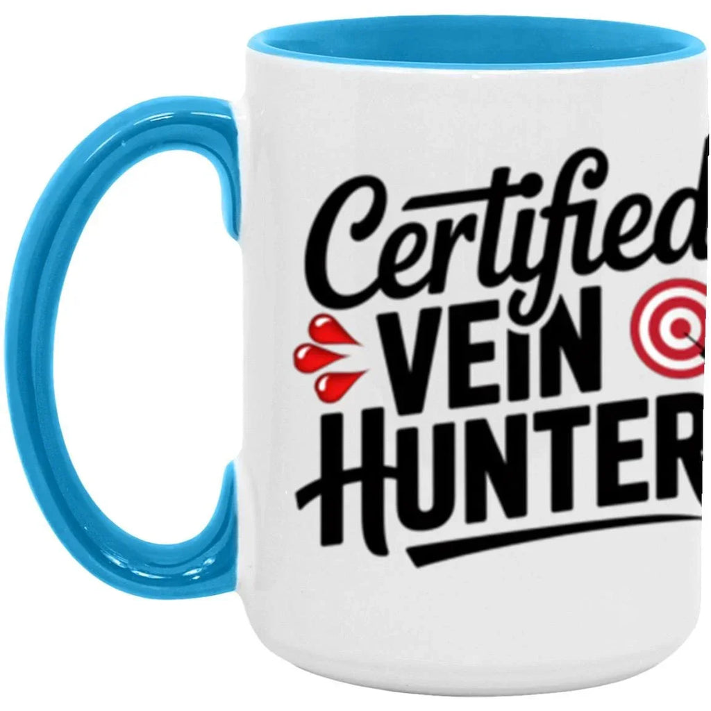 Certified Vein Hunter Phlebotomist Two Toned Accent Coffee Mug – Funny Medical Lab Tech Gift for Coworkers, Nurses & Students