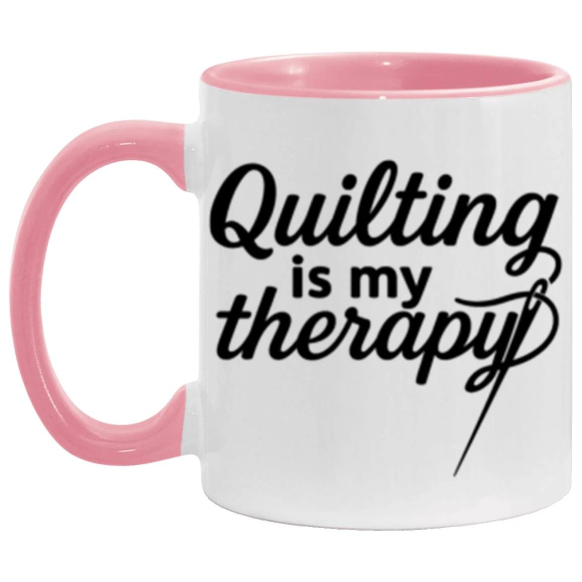 Quilting Is My Therapy Funny Quilter Ceramic Coffee Mug – Gift for Sewing Lovers, Stitchers, and Crafter