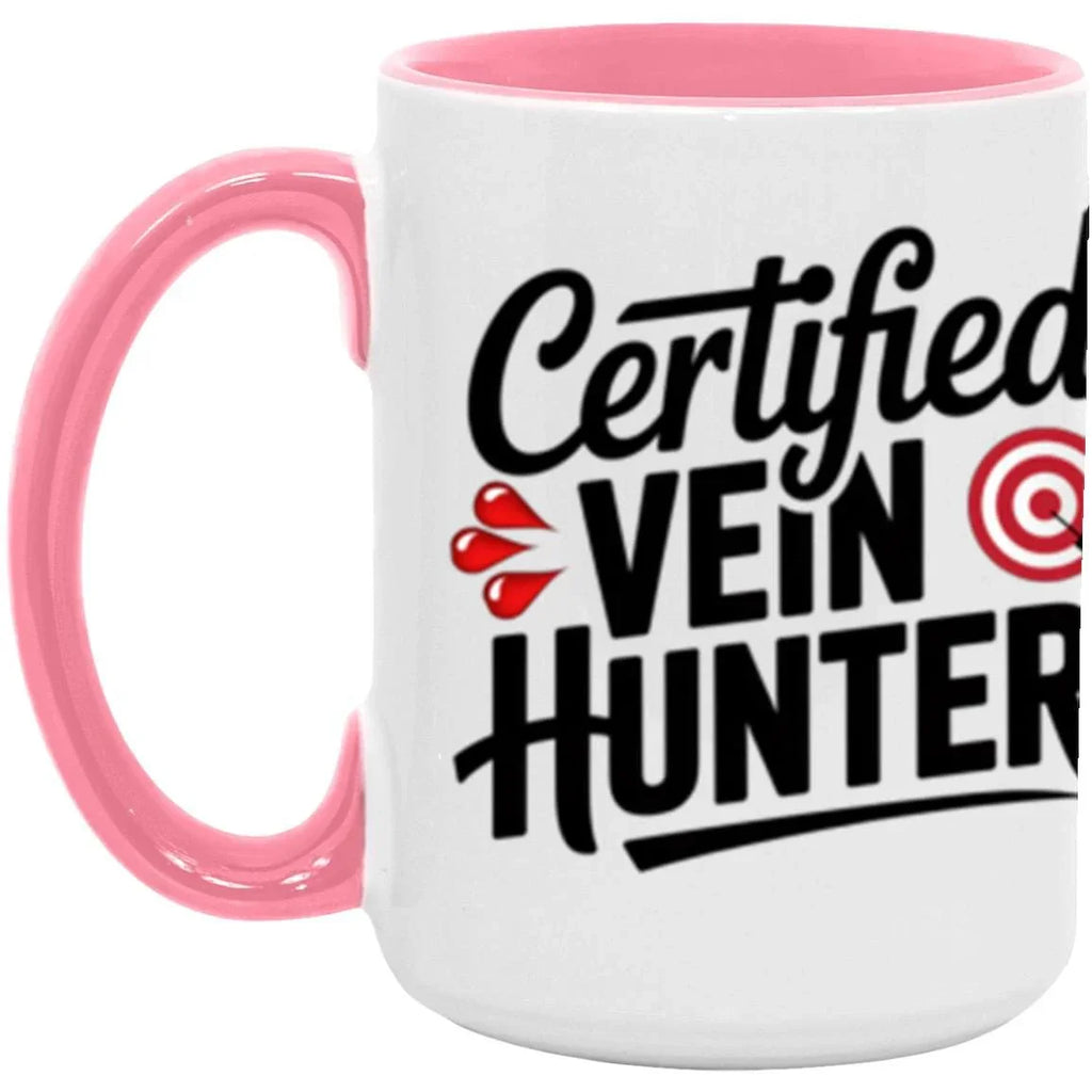 Certified Vein Hunter Phlebotomist Two Toned Accent Coffee Mug – Funny Medical Lab Tech Gift for Coworkers, Nurses & Students