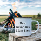 Devon Rex Cat Camping Mug Gifts from Mom - Best Devon Rex Mom Ever, Birthday Unique Gifts for Devon Rex Cat Lovers, Fun Camping Mug for Friends and Family