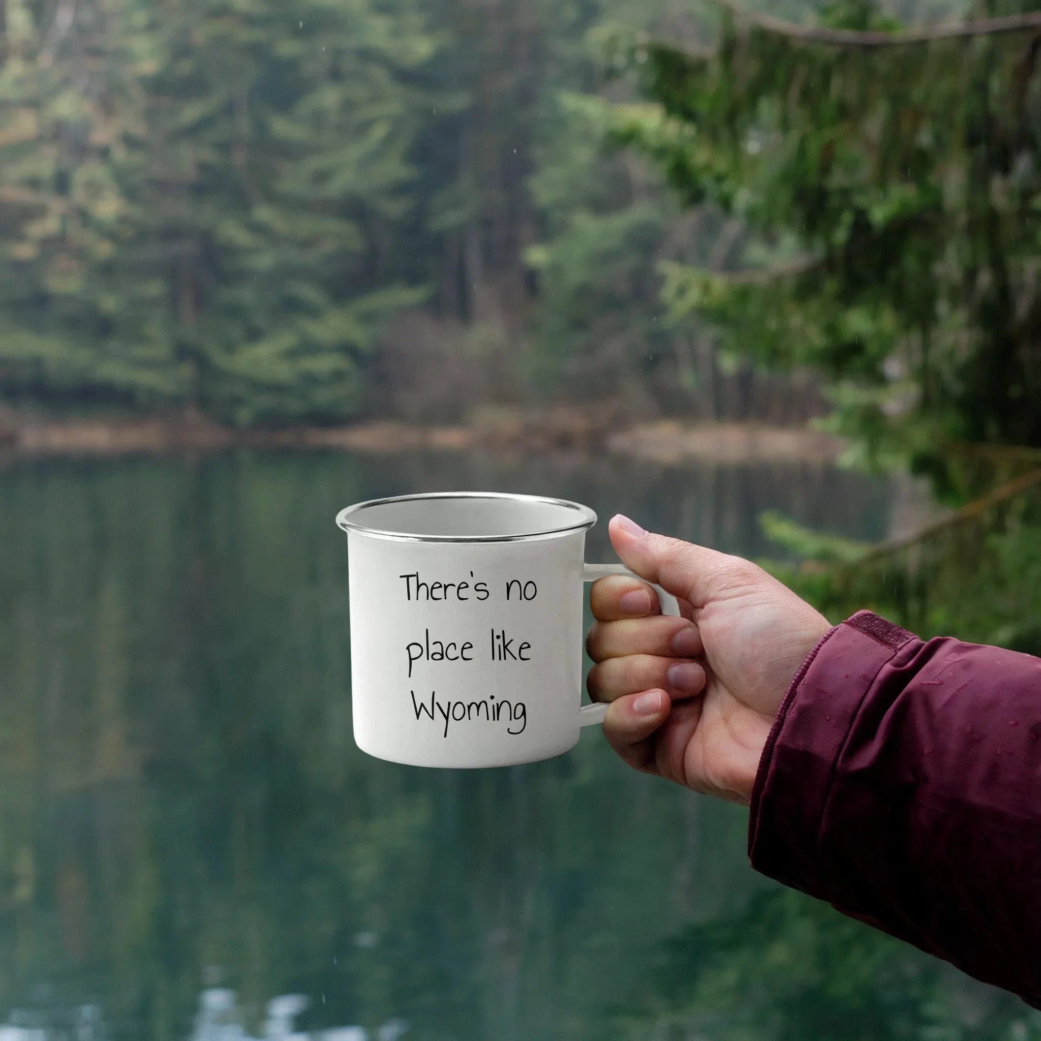 Wyoming Love Camping Mug - There's No Place Like Wyoming