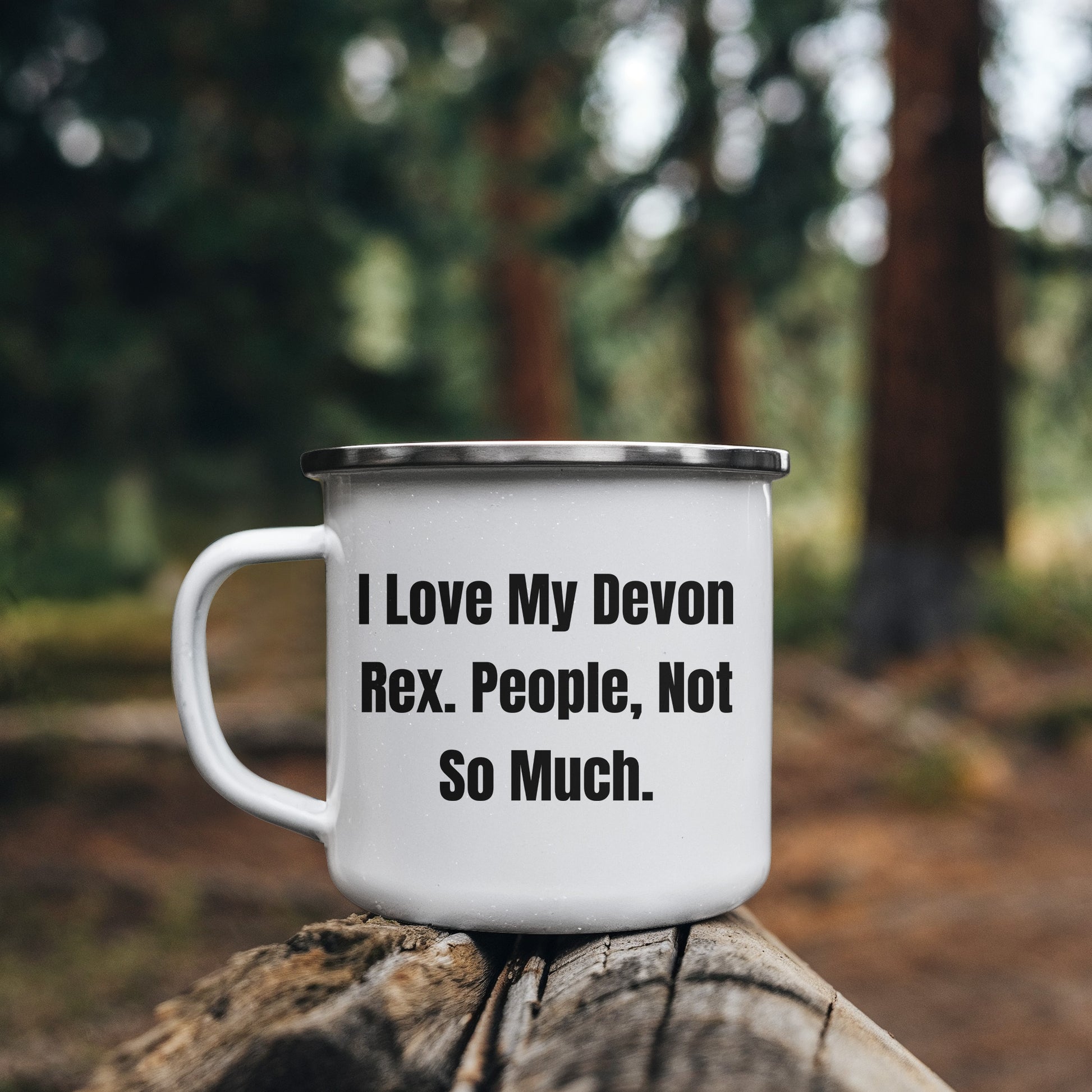 Devon Rex Cat Lovers Camping Mug Gift, Funny Quote - I Love My Devon Rex. People, Not So Much - Mallard Moon Gift Shop