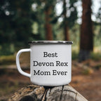 Devon Rex Cat Camping Mug Gifts from Mom - Best Devon Rex Mom Ever, Birthday Unique Gifts for Devon Rex Cat Lovers, Fun Camping Mug for Friends and Family