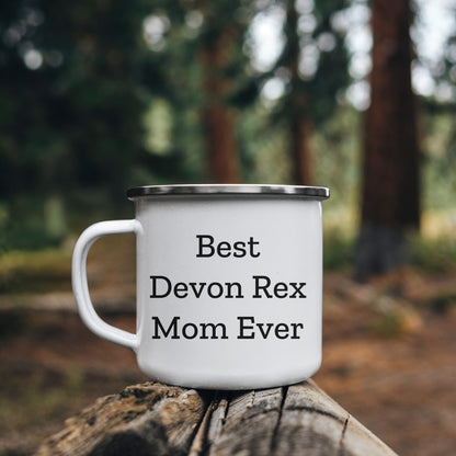 Devon Rex Cat Camping Mug Gifts from Mom - Best Devon Rex Mom Ever, Birthday Unique Gifts for Devon Rex Cat Lovers, Fun Camping Mug for Friends and Family - Mallard Moon Gift Shop
