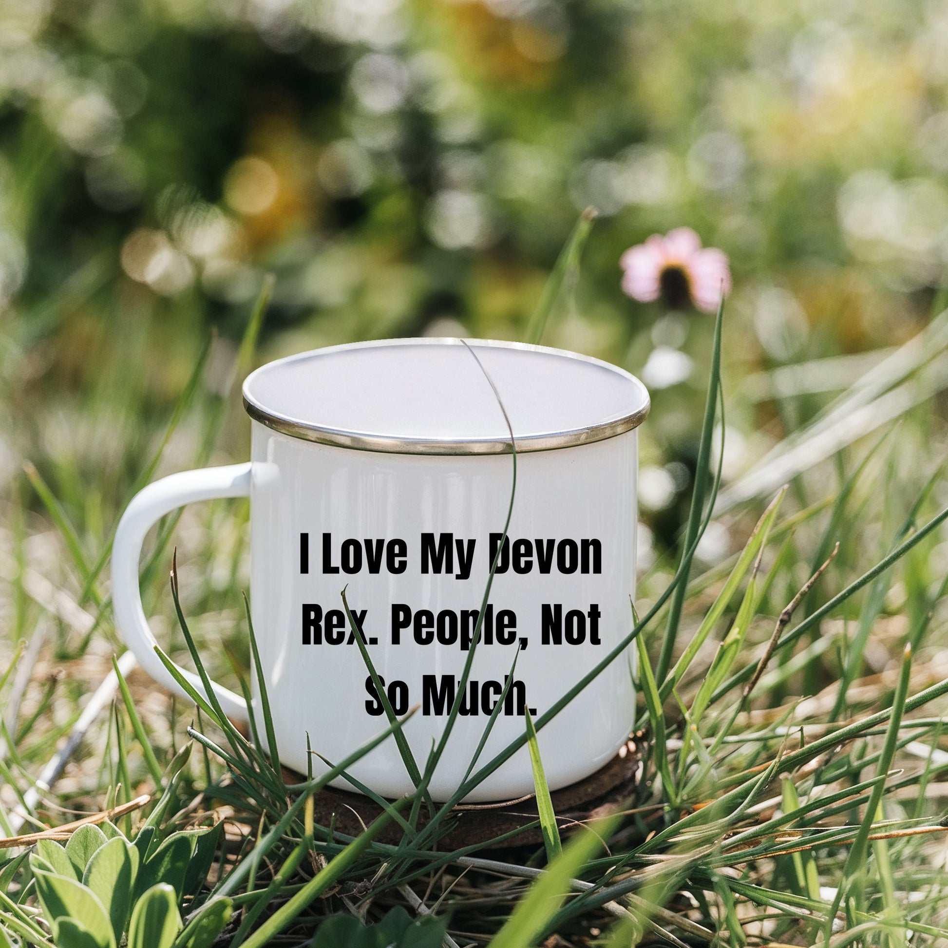 Devon Rex Cat Lovers Camping Mug Gift, Funny Quote - I Love My Devon Rex. People, Not So Much - Mallard Moon Gift Shop