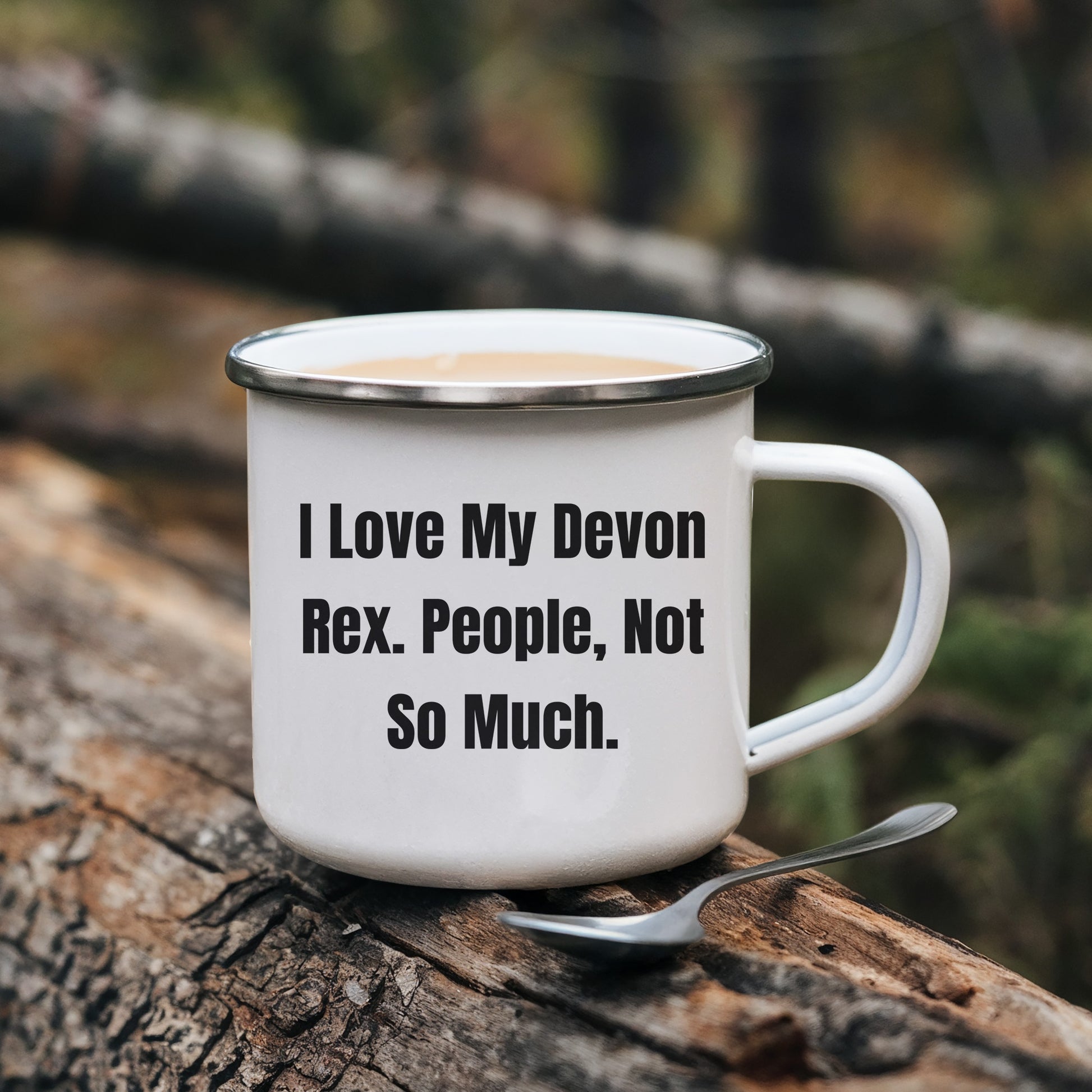 Devon Rex Cat Lovers Camping Mug Gift, Funny Quote - I Love My Devon Rex. People, Not So Much - Mallard Moon Gift Shop