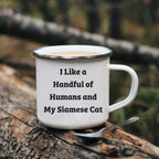 Siamese Cat Lover Camping Mug, Funny Quote Gifts from Friends and Family for Christmas Unique Presents for Siamese Cat Owners