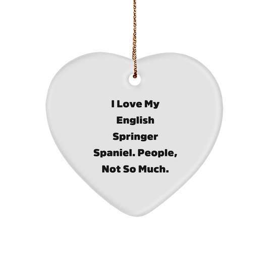English Springer Spaniel Dog Lovers Funny Heart Ornament Gifts from Family to Friends this Christmas