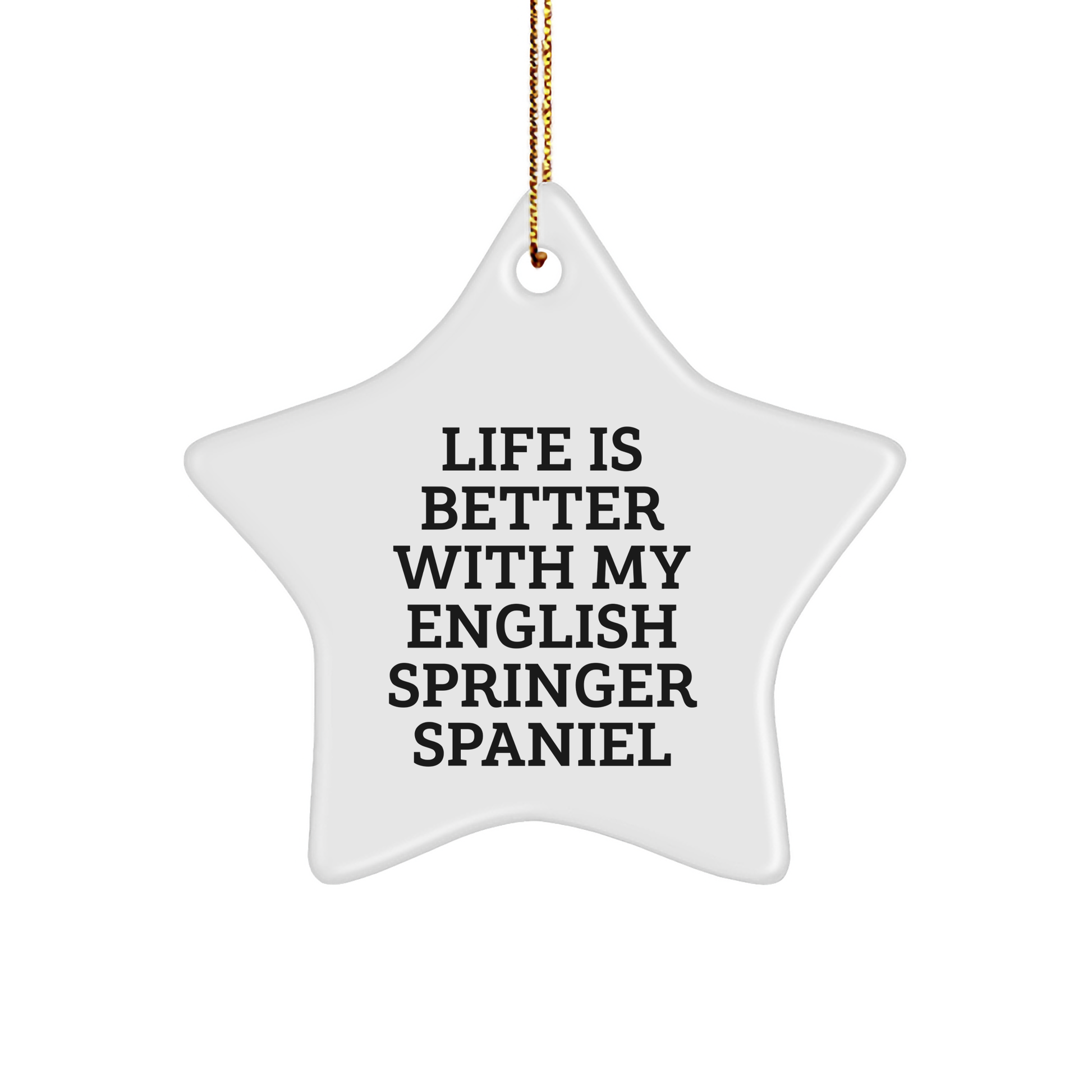 English Springer Spaniel Dog Star Ornament, Funny Quote Gifts for Christmas, Gifts from Friends for Family, Life Is Better with My English Springer Spaniel
