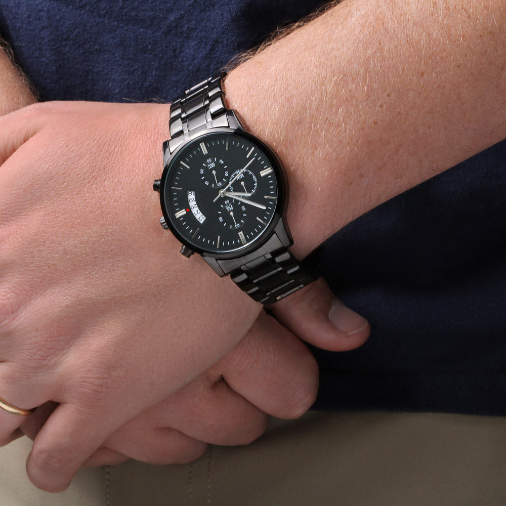 To My Amazing Dad Chronograph Watch Gift | Meaningful Father's Day Watch from Son or Daughter - Timepiece with Heartfelt Message | Unique Birthday or Christmas Gift for Dad - Mallard Moon Gift Shop