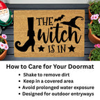 The Witch Is In Doormat – Funny Witch Halloween Outdoor Coir Mat Décor