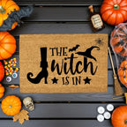 The Witch Is In Doormat – Funny Witch Halloween Outdoor Coir Mat Décor