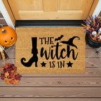 The Witch Is In Doormat – Funny Witch Halloween Outdoor Coir Mat Décor
