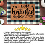 Welcome to Our Haunted Home Doormat – Spooky Halloween Coir Mat Décor