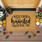 Welcome to Our Haunted Home Doormat – Spooky Halloween Coir Mat Décor