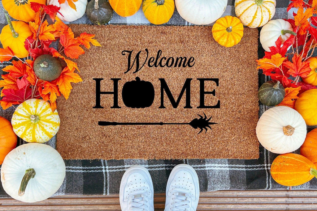 Welcome Halloween Doormat – Witch Broom Outdoor Coir Mat
