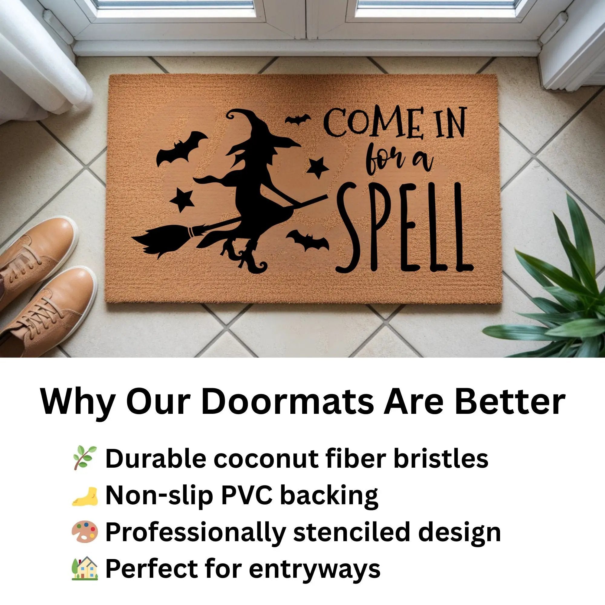 Come In for a Spell Doormat – Witch Halloween Outdoor Coir Mat Décor