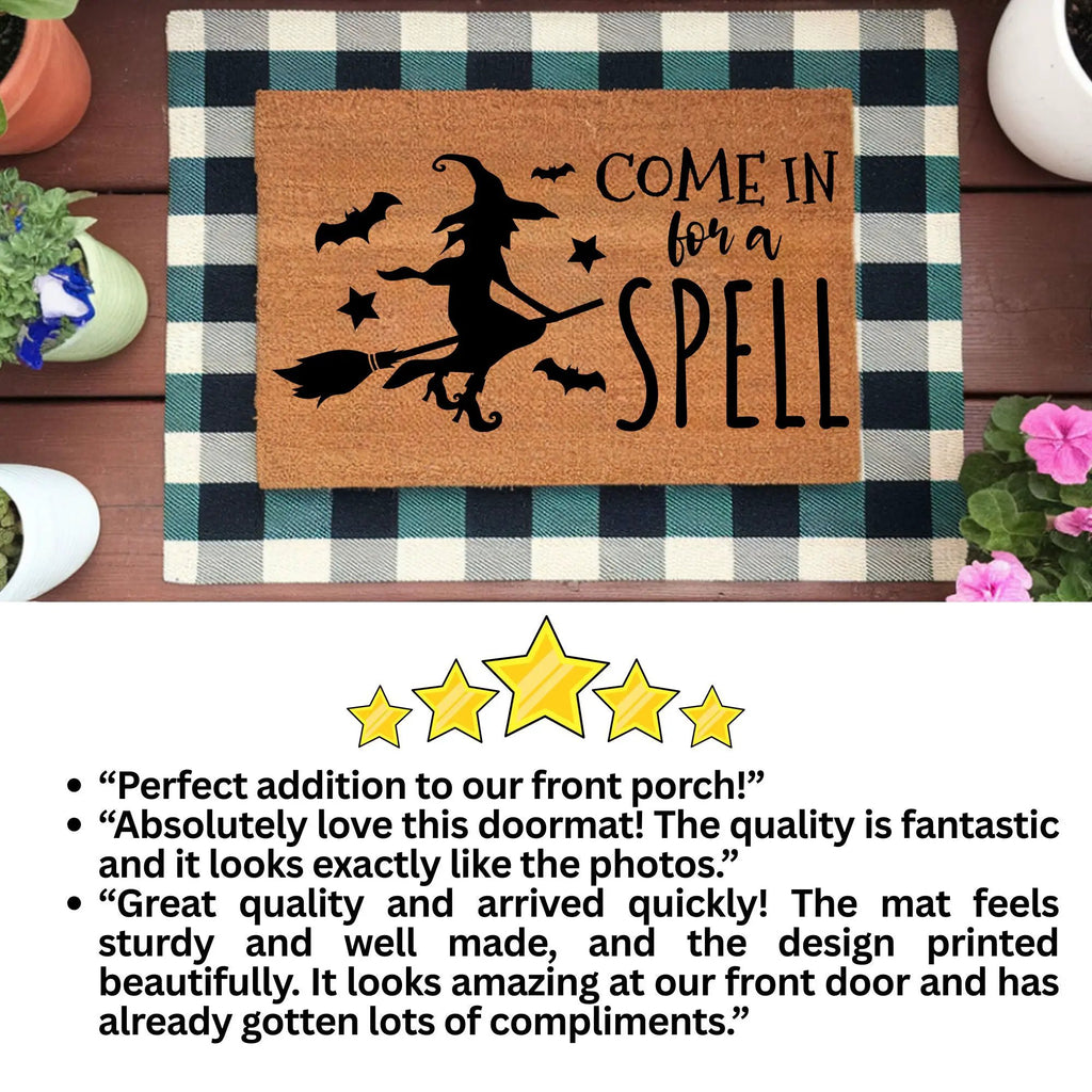 Come In for a Spell Doormat – Witch Halloween Outdoor Coir Mat Décor