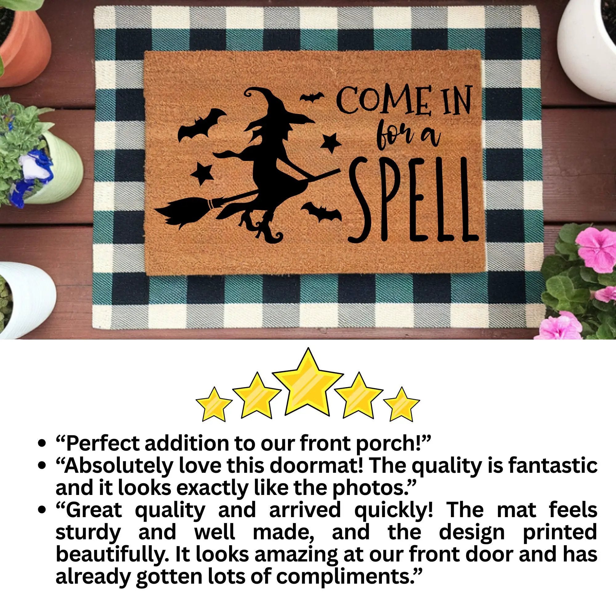 Come In for a Spell Doormat – Witch Halloween Outdoor Coir Mat Décor