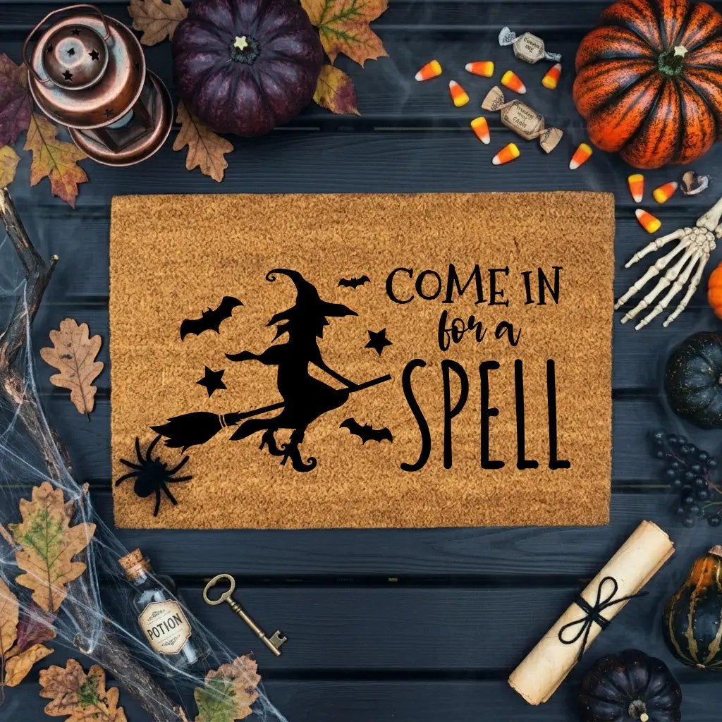Come In for a Spell Doormat – Witch Halloween Outdoor Coir Mat Décor